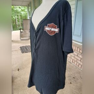 Woman's Harley-Davidson Black V Neck Shirt.sz 1W(2XXL)18-20